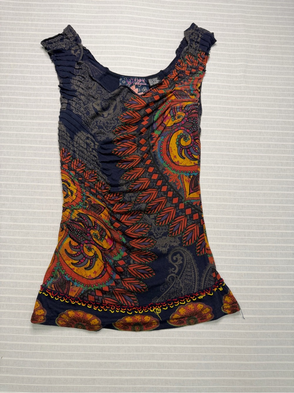 Desigual “New and Good” Boho Paisley Top – Size Small 🍂